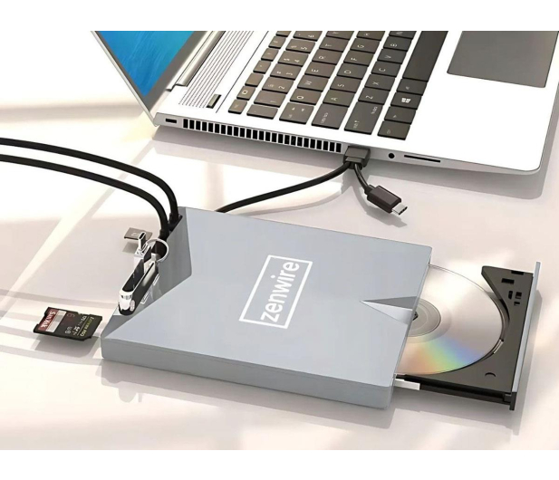 Zenwire Napęd Zewnętrzny CD DVD HUB USB-C 3.0 H61 - 1604627 - zdjęcie 7